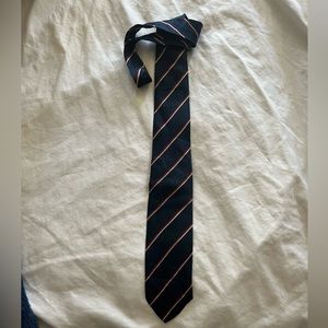 John Comfort London Silk Tie Blue Stripe Made in England